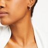Thumbnail Image 2 of 1/4 CT. T.W. Diamond Edge Half Hoop Earrings in 10K White Gold