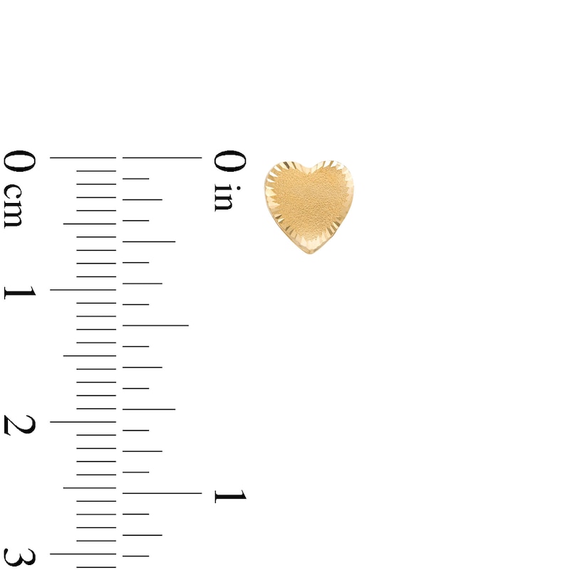 Main Image 2 of Child's Diamond-Cut Heart Stud Earrings in Hollow 14K Gold