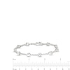Thumbnail Image 3 of Pear-Shaped White Lab-Created Sapphire Station Line Bracelet in Sterling Silver - 7.25"