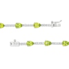 Thumbnail Image 2 of Pear-Shaped Peridot and White Lab-Created Sapphire Station Line Bracelet in Sterling Silver - 7.25"