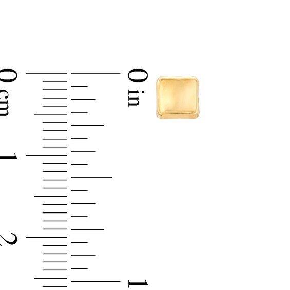 Square Button Stud Earrings in 14K Gold