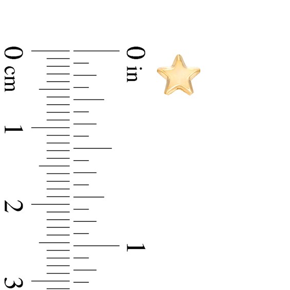 Star Button Stud Earrings in 14K Gold