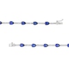 Thumbnail Image 2 of Pear-Shaped Blue Lab-Created Sapphire and White Lab-Created Sapphire Station Line Bracelet in Sterling Silver - 7.25"