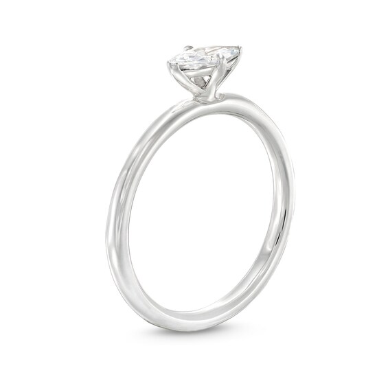 1/2 CT. Marquise Diamond Sideways Solitaire Ring in 14K White Gold (I/I2)