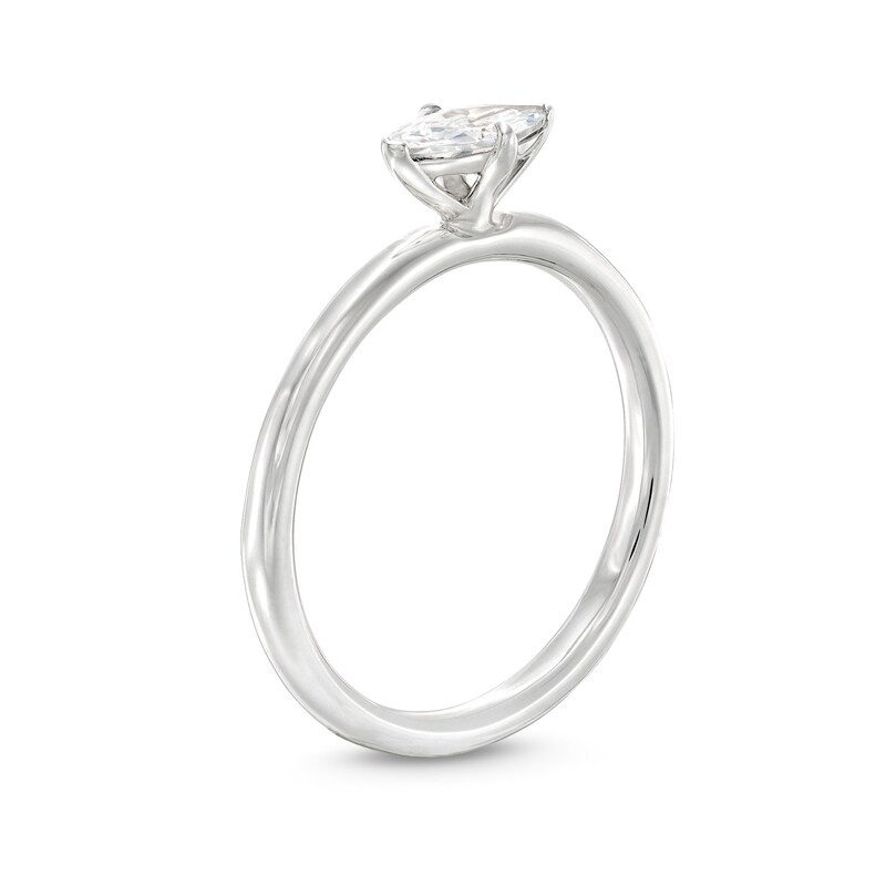 Main Image 3 of 1/2 CT. Marquise Diamond Sideways Solitaire Ring in 14K White Gold (I/I2)