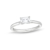 Thumbnail Image 1 of 1/2 CT. Emerald-Cut Diamond Sideways Solitaire Ring in 14K White Gold (I/I2)