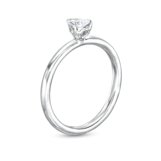 1/2 CT. Pear-Shaped Diamond Solitaire Ring in 14K White Gold (I/I2)