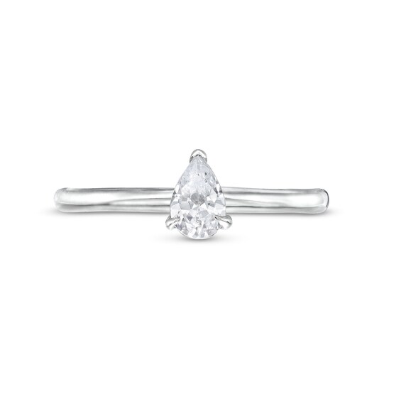1/2 CT. Pear-Shaped Diamond Solitaire Ring in 14K White Gold (I/I2)