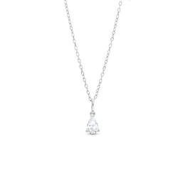 1/2 CT. Pear-Shaped Diamond Solitaire Pendant in 14K White Gold (I/I2)