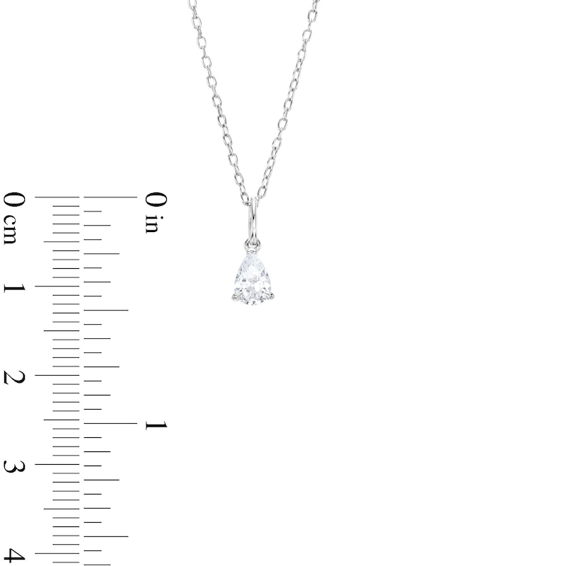 Main Image 3 of 1/2 CT. Pear-Shaped Diamond Solitaire Pendant in 14K White Gold (I/I2)