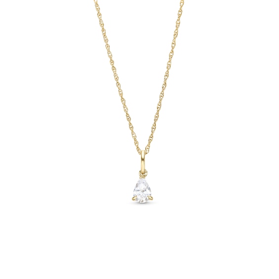 1/2 CT. Pear-Shaped Diamond Solitaire Pendant in 14K Gold (I/I2)