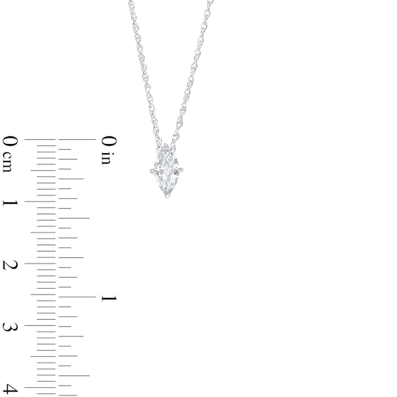 1/2 CT. Marquise Diamond Solitaire Pendant in 14K White Gold (I/I2)