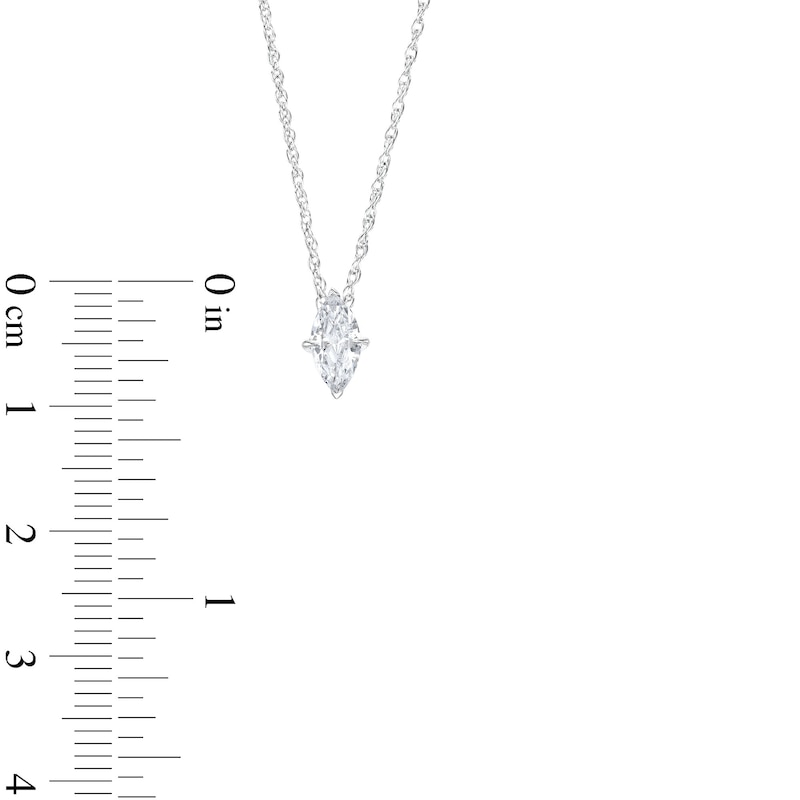 Main Image 3 of 1/2 CT. Marquise Diamond Solitaire Pendant in 14K White Gold (I/I2)
