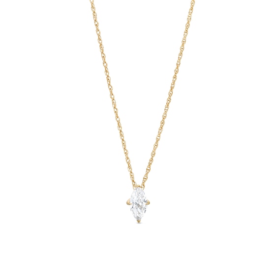 1/2 CT. Marquise Diamond Solitaire Pendant in 14K Gold (I/I2)