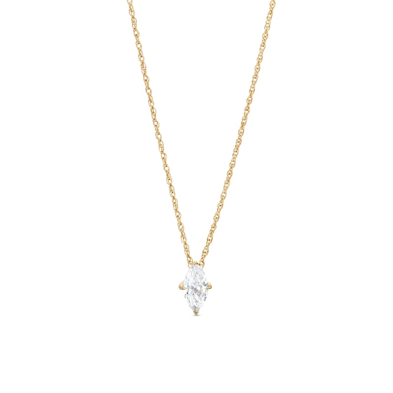 Main Image 1 of 1/2 CT. Marquise Diamond Solitaire Pendant in 14K Gold (I/I2)