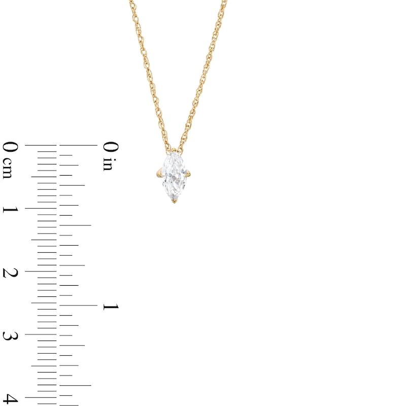 Main Image 3 of 1/2 CT. Marquise Diamond Solitaire Pendant in 14K Gold (I/I2)