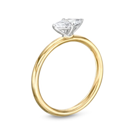 1/2 CT. Marquise Diamond Sideways Solitaire Ring in 14K Two-Tone Gold (I/I2)