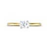 Thumbnail Image 4 of 1/2 CT. Oval Diamond Sideways Solitaire Ring in 14K Two-Tone Gold (I/I2)