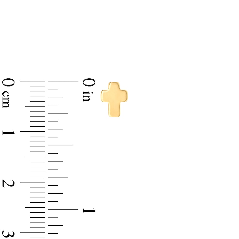 Main Image 3 of Rounded Cross Stud Earrings in 14K Gold
