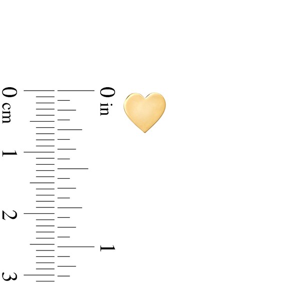 Polished Heart Stud Earrings in 14K Gold