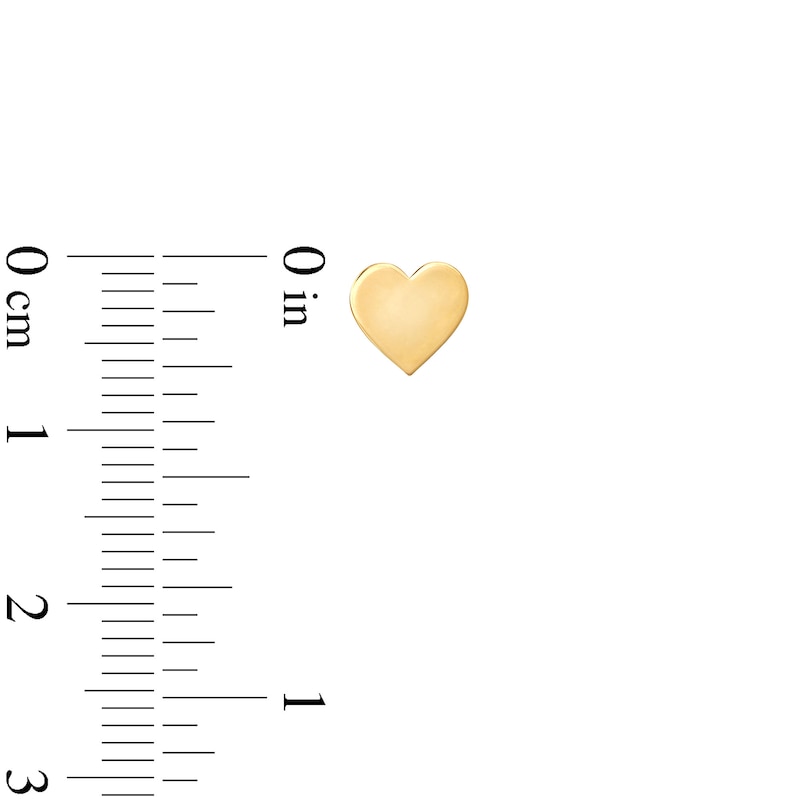 Main Image 3 of Polished Heart Stud Earrings in 14K Gold