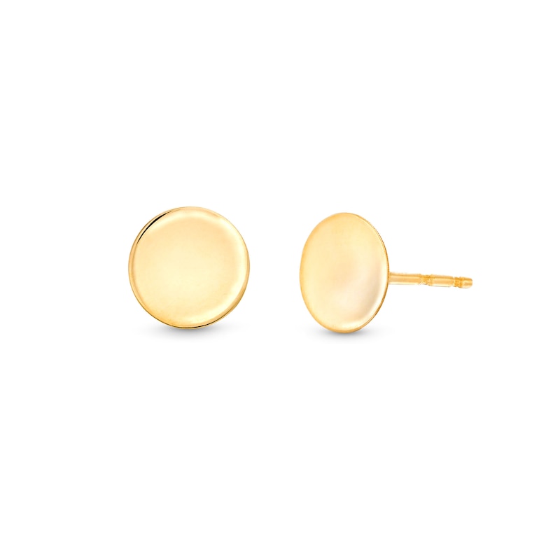 Main Image 1 of Polished Circle Stud Earrings in 14K Gold
