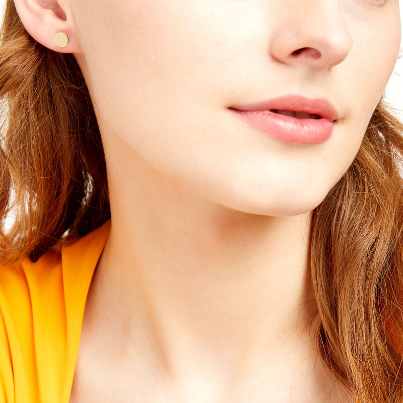 Main Image 2 of Polished Circle Stud Earrings in 14K Gold