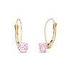 Thumbnail Image 0 of Child's 4.0mm Pink Cubic Zirconia Drop Earrings in 14K Gold