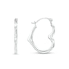 Thumbnail Image 1 of Child's 15.7mm Heart Profile Hoop Earrings in Hollow 14K White Gold