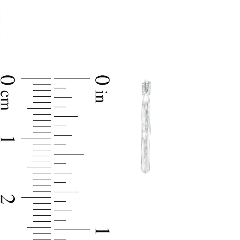 Main Image 2 of Child's 15.7mm Heart Profile Hoop Earrings in Hollow 14K White Gold