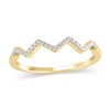Thumbnail Image 1 of 1/15 CT. T.W. Diamond Zig-Zag Ring in Sterling Silver and 14K Gold Plate