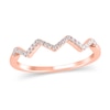 Thumbnail Image 1 of 1/15 CT. T.W. Diamond Zig-Zag Ring in Sterling Silver and 14K Rose Gold Plate