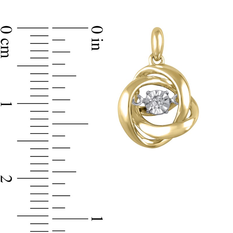 Diamond Accent Love Knot Pendant in Sterling Silver and 14K Gold Plate