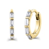 Thumbnail Image 1 of 1/10 CT. T.W. Baguette Diamond Huggie Hoop Earrings in 10K Gold