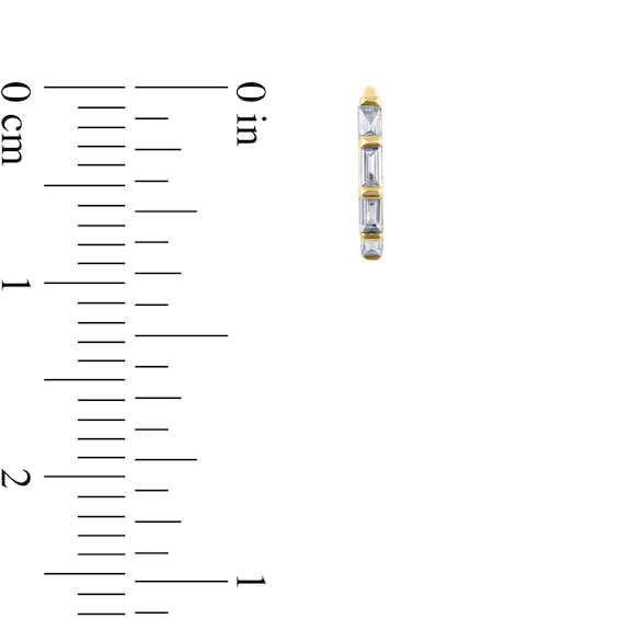 1/10 CT. T.w. Baguette Diamond Huggie Hoop Earrings in 10K Gold