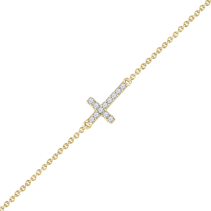 14K Yellow Gold Diamond Sideways Letter Z 1 inch Bracelet