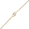 Thumbnail Image 1 of 1/15 CT. T.W. Diamond Evil Eye Bolo Bracelet in Sterling Silver and 14K Gold Plate - 9.0"