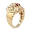 Thumbnail Image 2 of Garnet and Diamond Accent Lion's Head Ring in 10K Gold
