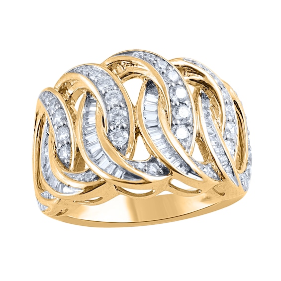 1-1/4 CT. T.w. Diamond Braid Chain Ring in 10K Gold