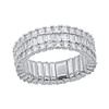 Thumbnail Image 1 of 2 CT. T.W. Baguette and Round Diamond Stretch Ring in 10K White Gold