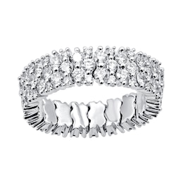 2-1/2 CT. T.W. Diamond Multi-Row Stretch Ring in 10K White Gold