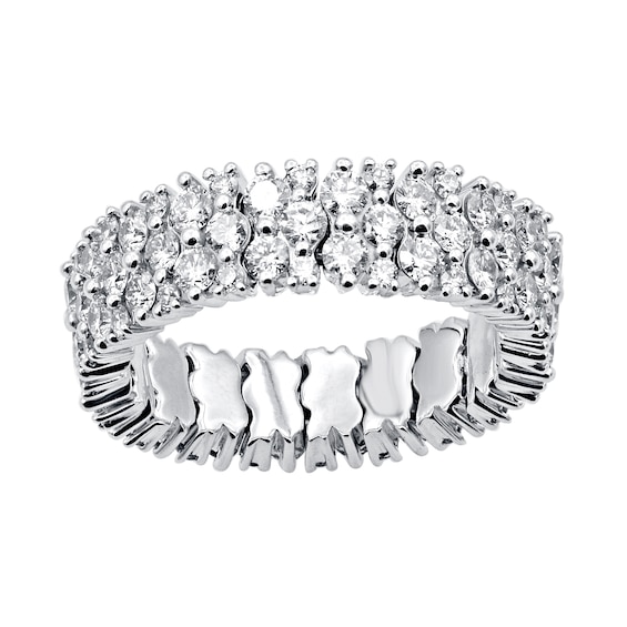 2-1/2 CT. T.w. Diamond Multi-Row Stretch Ring in 10K White Gold
