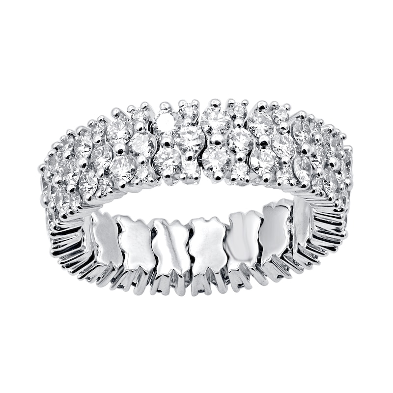 Main Image 1 of 2-1/2 CT. T.W. Diamond Multi-Row Stretch Ring in 10K White Gold