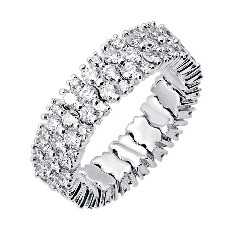 Main Image 2 of 2-1/2 CT. T.W. Diamond Multi-Row Stretch Ring in 10K White Gold