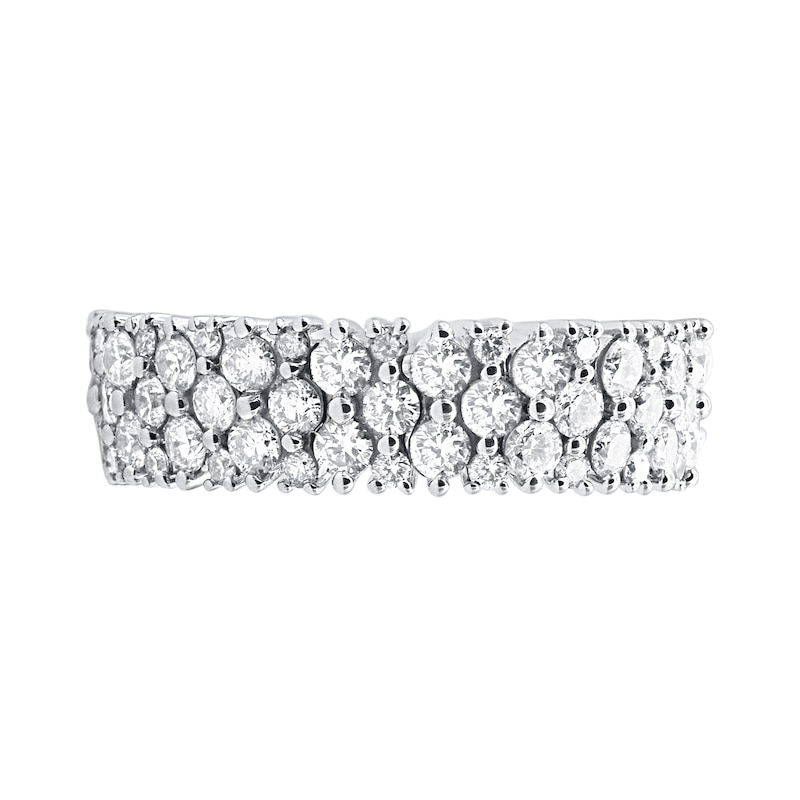 Main Image 3 of 2-1/2 CT. T.W. Diamond Multi-Row Stretch Ring in 10K White Gold