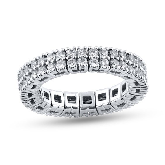 1-7/8 CT. T.w. Diamond Double Row Stretch Ring in 10K White Gold
