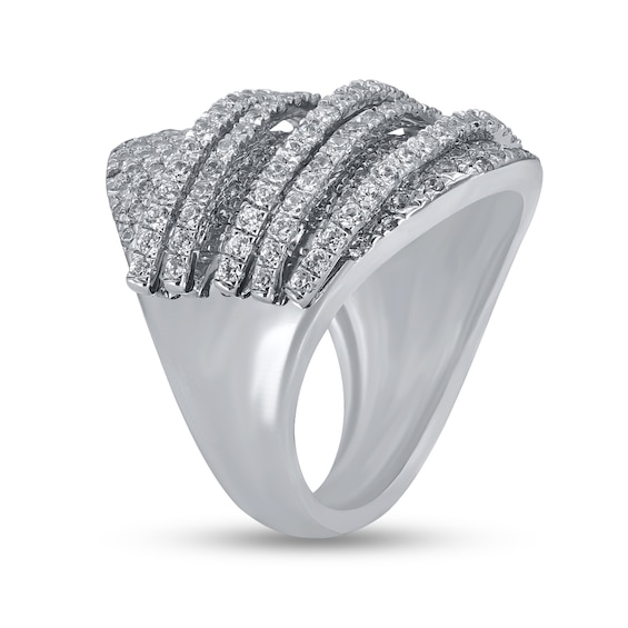 3 CT. T.w. Diamond Orbit Dome Ring in 10K White Gold