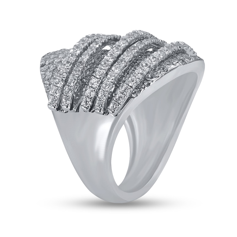 Main Image 2 of 3 CT. T.W. Diamond Orbit Dome Ring in 10K White Gold