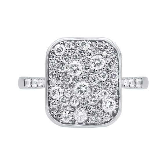 3/4 CT. T.w. Cushion Multi-Diamond Ring in Sterling Silver