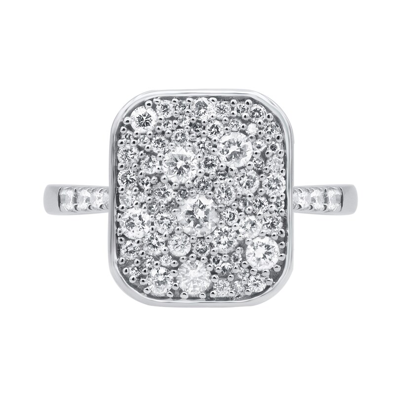 Main Image 3 of 3/4 CT. T.W. Cushion Multi-Diamond Ring in Sterling Silver